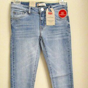 NWT! Levis 710 Super Skinny Girls Jeans, Lt. Blue, Adj. Waist, Stretch, 10 Reg.